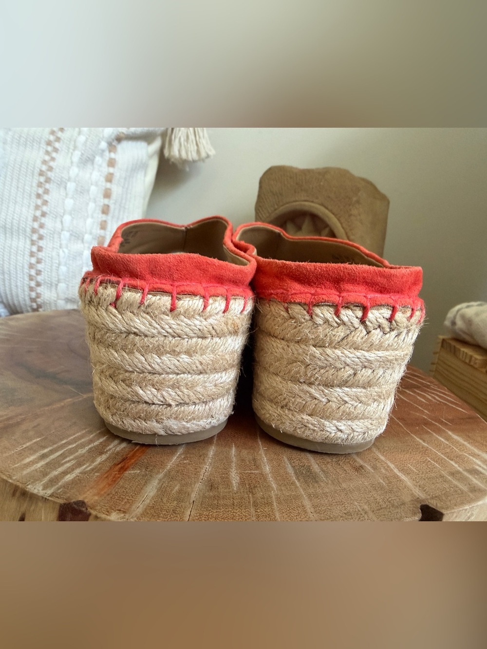 Franco Sarto Pine Espadrille Orange Suede Open-Toe Platform Slide - Picture 7 of 9
